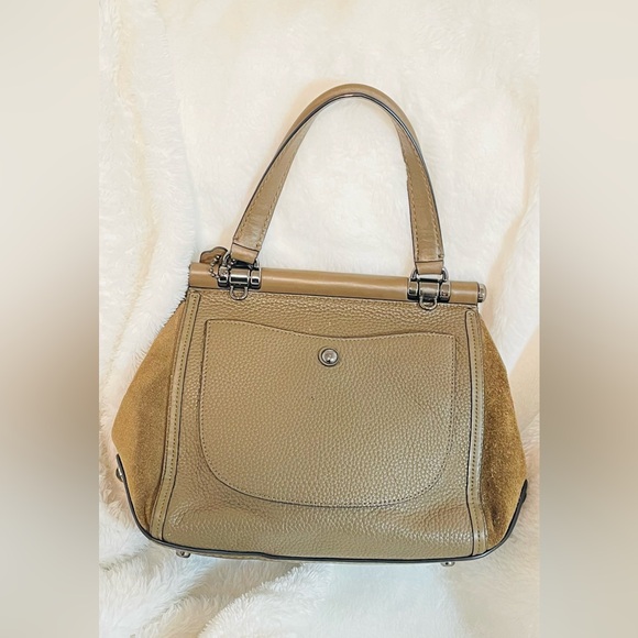 Coach 1941 drifter with 2 hangtags Olive/Tan Studded Leather Top-Handle Satchel - Picture 2 of 5